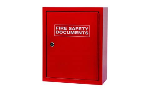 red metal fire box|red fire document box.